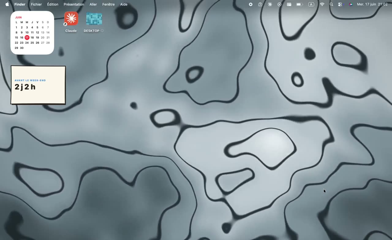 Mac desktop with an external drive open in the Finder and folders carrying custom Mac+ icons